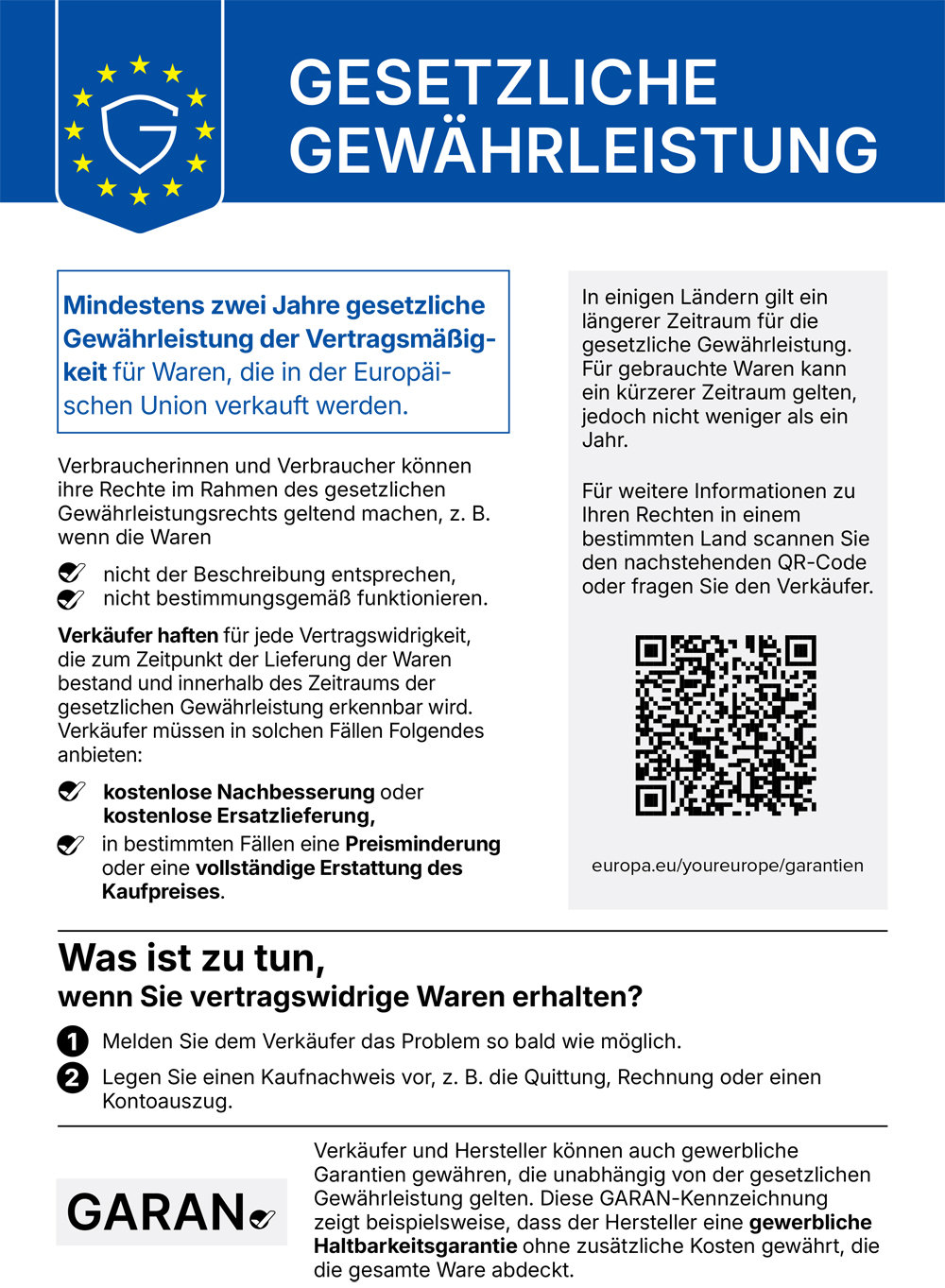 Gew&auml;hrleistungslabel