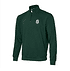 Dunkelgrüner Halfzip Sweater mit Stehkragen, Reißverschluss und gesticktem, weißem FCA-Wappen (Vorde (1)