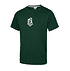 Dunkelgrünes T-Shirt mit zentriertem, weißem "FCA"-Wappen auf weißem Hintergrund (Vorderansicht) (1)
