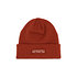 Rostfarbener Beanie mit Gewebtes Jubiläumsbadge (1)