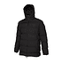 Schwarze Parka Jacke des FCA mit Kapuze, Vorderansicht. (1)