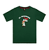Vorderansicht des grünen T-Shirts mit FC Augsburg-Aufdruck und einem Bären im Fußballoutfit Hinteran (1)