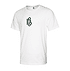 Weißes T-Shirt mit einem zentral auf die Brust gestickten, dunkelgrünen FCA Retro-Wappen (1)