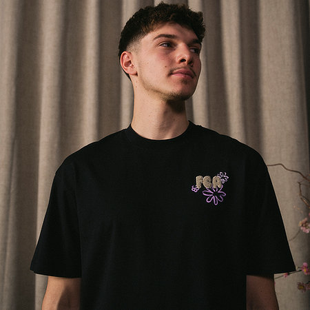 FCA-Shirt Flowers Schwarz