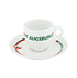 FCA Espresso Tasse in weiß mit rot-grünem Streifen und farbigen FCA Wappen in der Mitte (2)