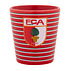 FCA Tasse in rot mit mehreren kleinen FCA Retrostreifen darauf (2)
